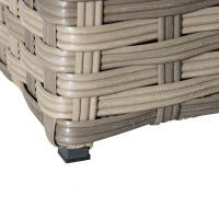 Set Salotto da Giardino in Rattan PE con Divano 3 Posti, 2 Poltrone, 2 Sgabelli e Tavolo, Grigio