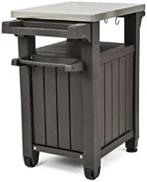 Mobile Supporto Barbecue Unity, 105L, Ripiano in Acciaio, Effetto Legno, 70x54x90H cm