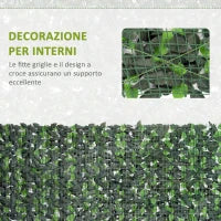 Rotolo di Siepe Artificiale 3x1 m in PE e Tessuto per Balcone e Giardino, Verde Chiaro e Verde Scuro