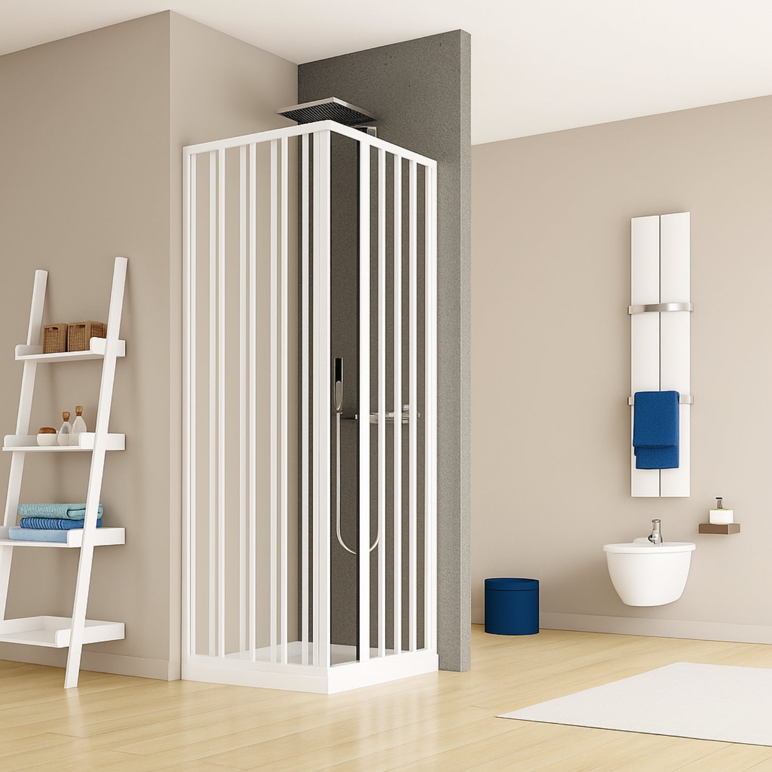 Box doccia angolo soffietto bianco carmen ac altezza cm 185 pvc e maniglia *** misure 70x70 cm, confezione 1