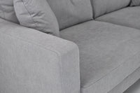 Divano 3 posti in tessuto vellutato grigio piedi in legno mod. Chloe DI-CH01FBC-PL