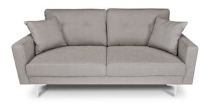 Divano 3 posti in tessuto vellutato tortora piedi in metallo Chloe DI-CH03FBC-PM