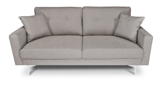 Divano 3 posti in tessuto vellutato tortora piedi in metallo Chloe DI-CH03FBC-PM