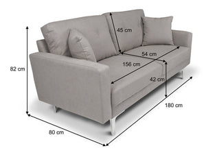 Divano 3 posti in tessuto vellutato tortora piedi in metallo Chloe DI-CH03FBC-PM