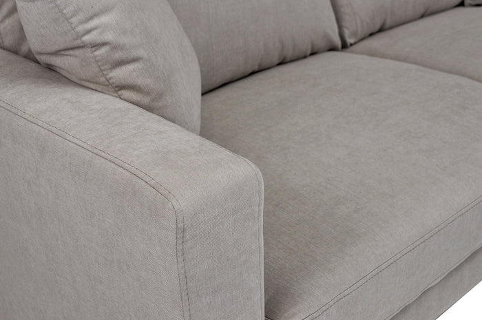 Divano 3 posti in tessuto vellutato tortora piedi in metallo Chloe DI-CH03FBC-PM