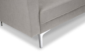 Divano 3 posti in tessuto vellutato tortora piedi in metallo Chloe DI-CH03FBC-PM