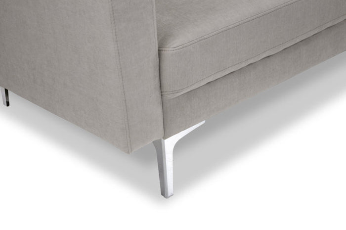 Divano 3 posti in tessuto vellutato tortora piedi in metallo Chloe DI-CH03FBC-PM