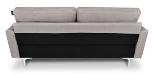 Divano 3 posti in tessuto vellutato tortora piedi in metallo Chloe DI-CH03FBC-PM