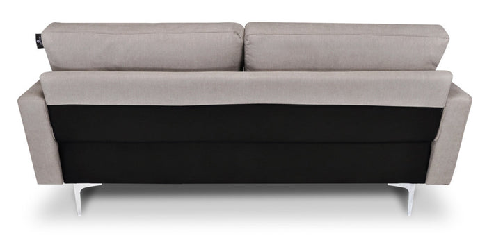 Divano 3 posti in tessuto vellutato tortora piedi in metallo Chloe DI-CH03FBC-PM