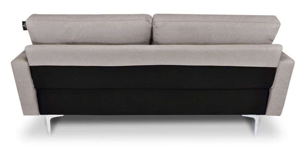 Divano 3 posti in tessuto vellutato tortora piedi in metallo Chloe DI-CH03FBC-PM