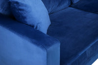 Divano 3 posti in velluto blu piedi in metallo mod. Chloe DI-CH07VLT-PM