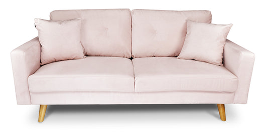 Divano 3 posti in velluto rosa piedi in legno Chloe DI-CH19VLT-PL