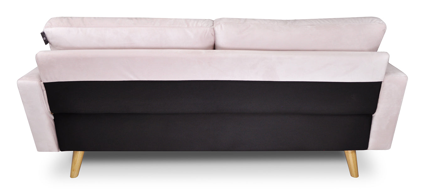 Divano 3 posti in velluto rosa piedi in legno Chloe DI-CH19VLT-PL