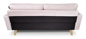 Divano 3 posti in velluto rosa piedi in legno Chloe DI-CH19VLT-PL