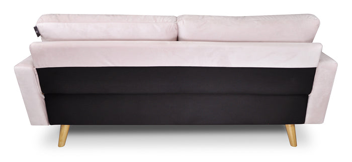 Divano 3 posti in velluto rosa piedi in legno Chloe DI-CH19VLT-PL