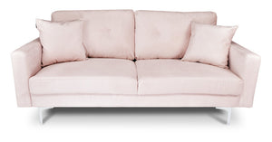 Divano 3 posti in velluto rosa piedi in metallo mod. Chloe DI-CH19VLT-PM