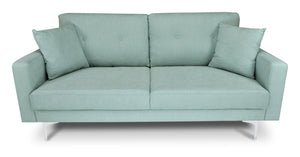 Divano 3 posti in tessuto vellutato verde tiffany piedi in metallo mod. Chloe DI-CH20FBC-PM