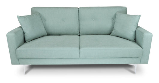 Divano 3 posti in tessuto vellutato verde tiffany piedi in metallo mod. Chloe DI-CH20FBC-PM