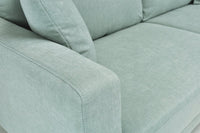 Divano 3 posti in tessuto vellutato verde tiffany piedi in metallo mod. Chloe DI-CH20FBC-PM