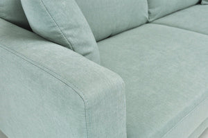 Divano 3 posti in tessuto vellutato verde tiffany piedi in metallo mod. Chloe DI-CH20FBC-PM