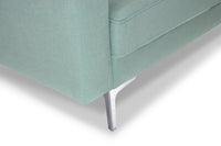 Divano 3 posti in tessuto vellutato verde tiffany piedi in metallo mod. Chloe DI-CH20FBC-PM