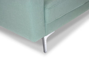 Divano 3 posti in tessuto vellutato verde tiffany piedi in metallo mod. Chloe DI-CH20FBC-PM