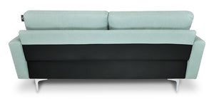 Divano 3 posti in tessuto vellutato verde tiffany piedi in metallo mod. Chloe DI-CH20FBC-PM