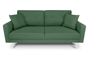 Divano 3 posti in tessuto vellutato verde abete piedi in metallo - Chloe - DI-CH38FBC-PM