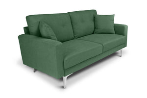 Divano 3 posti in tessuto vellutato verde abete piedi in metallo - Chloe - DI-CH38FBC-PM