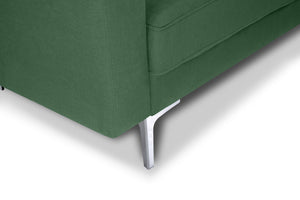 Divano 3 posti in tessuto vellutato verde abete piedi in metallo - Chloe - DI-CH38FBC-PM