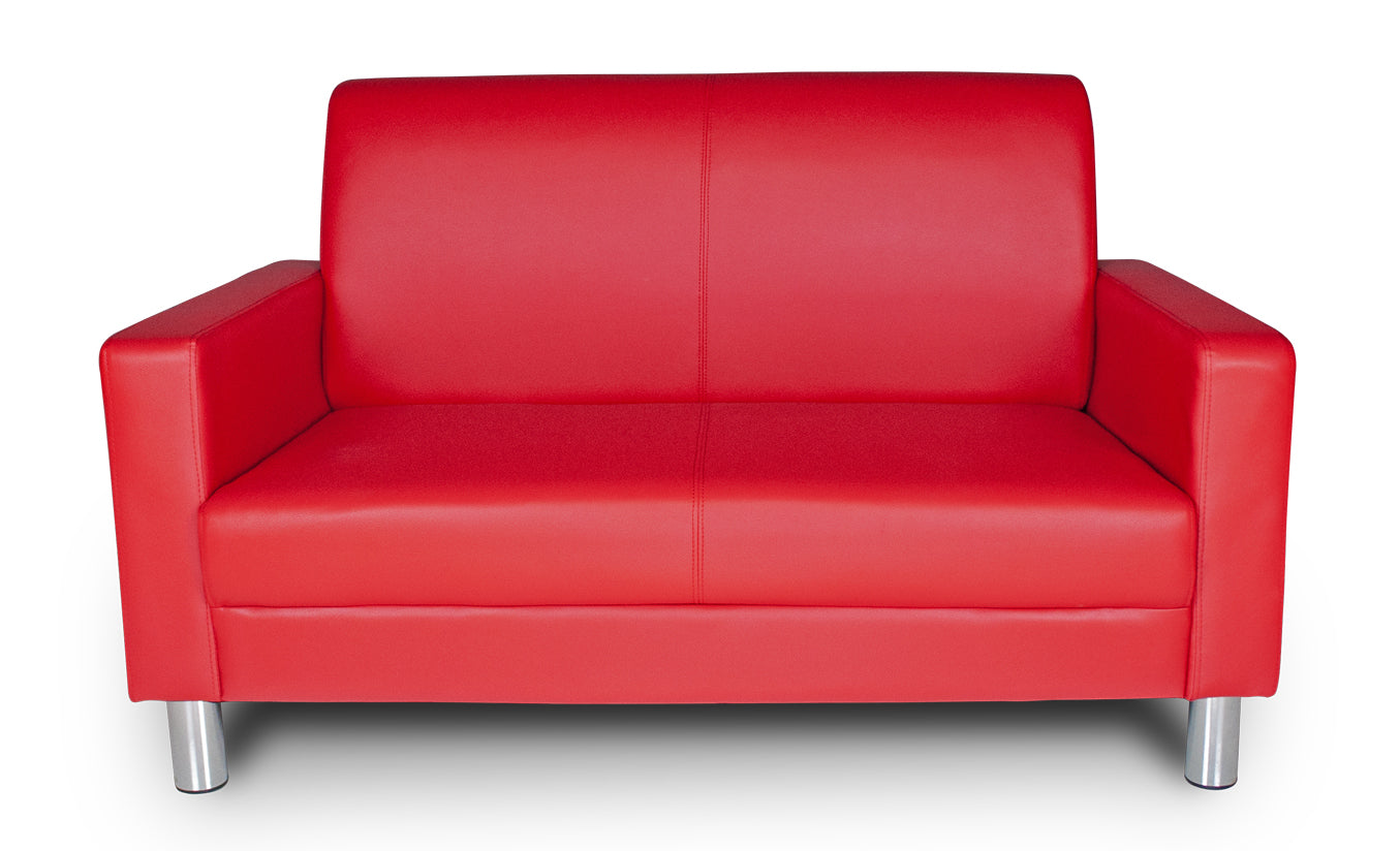 Divano 2 posti in ecopelle rosso - Charlie - DI-CHA02PU
