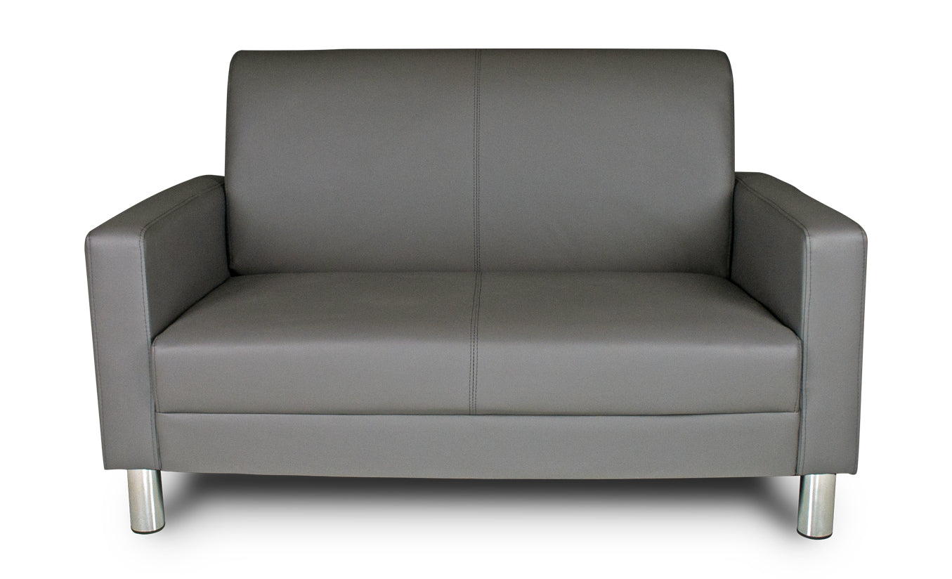 Divano 2 posti in ecopelle grigio scuro - Charlie - DI-CHA05PU