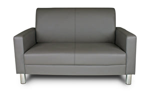 Divano 2 posti in ecopelle grigio scuro - Charlie - DI-CHA05PU