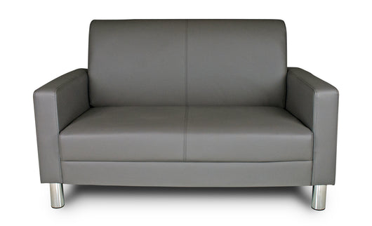 Divano 2 posti in ecopelle grigio scuro - Charlie - DI-CHA05PU