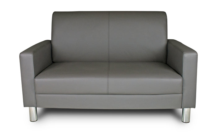 Divano 2 posti in ecopelle grigio scuro - Charlie - DI-CHA05PU