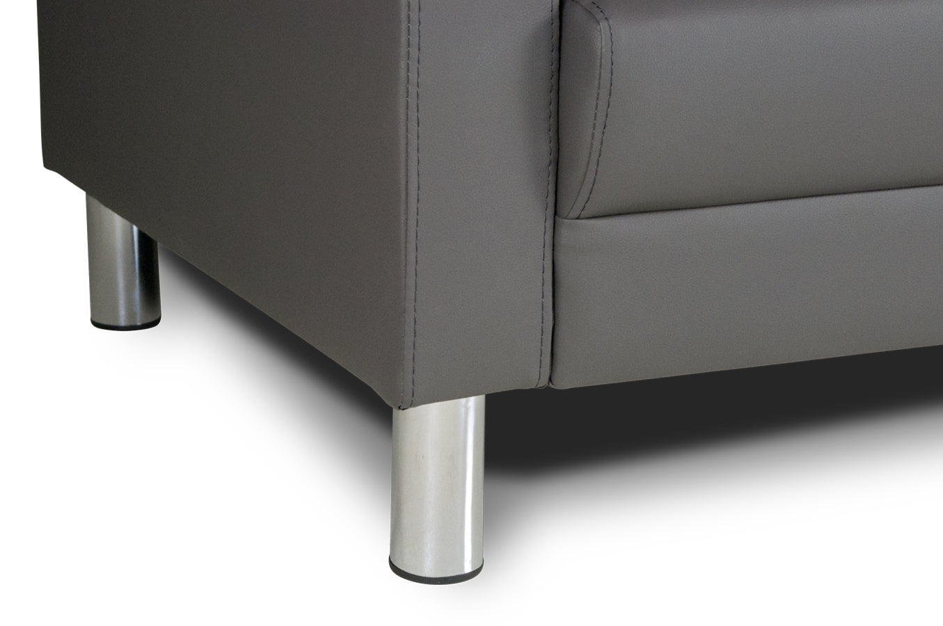 Divano 2 posti in ecopelle grigio scuro - Charlie - DI-CHA05PU