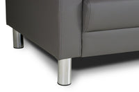 Divano 2 posti in ecopelle grigio scuro - Charlie - DI-CHA05PU