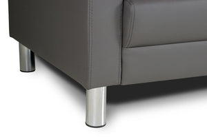 Divano 2 posti in ecopelle grigio scuro - Charlie - DI-CHA05PU