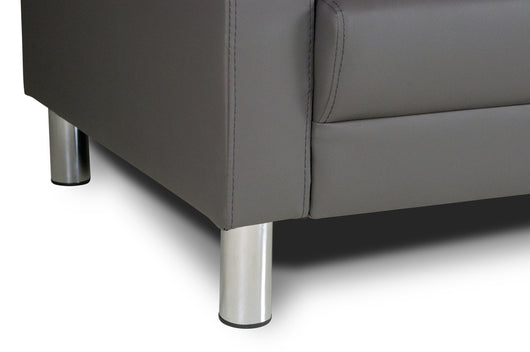 Divano 2 posti in ecopelle grigio scuro - Charlie - DI-CHA05PU