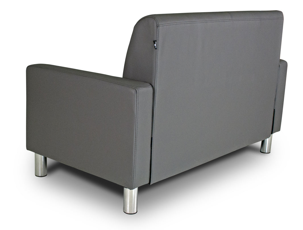 Divano 2 posti in ecopelle grigio scuro - Charlie - DI-CHA05PU