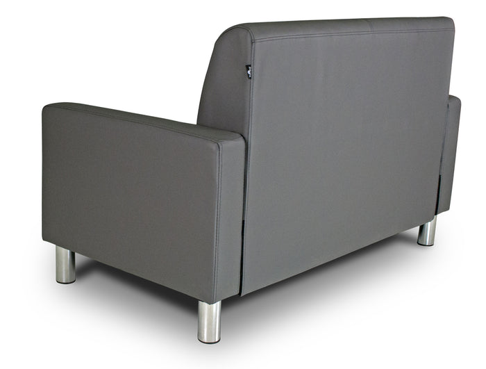 Divano 2 posti in ecopelle grigio scuro - Charlie - DI-CHA05PU