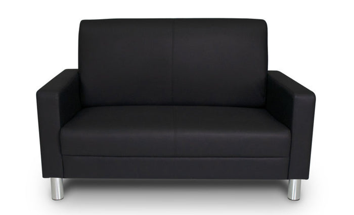 Divano 2 posti in ecopelle nero - Charlie - DI-CHA10PU