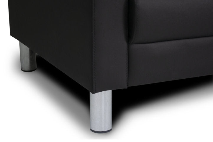 Divano 2 posti in ecopelle nero - Charlie - DI-CHA10PU