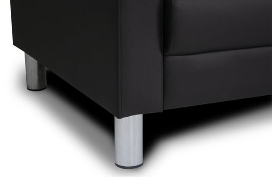 Divano 2 posti in ecopelle nero - Charlie - DI-CHA10PU