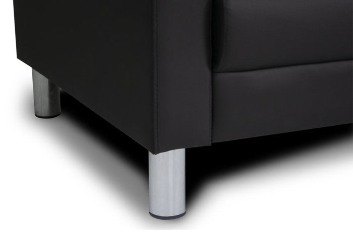 Divano 2 posti in ecopelle nero - Charlie - DI-CHA10PU