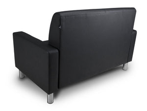 Divano 2 posti in ecopelle nero - Charlie - DI-CHA10PU