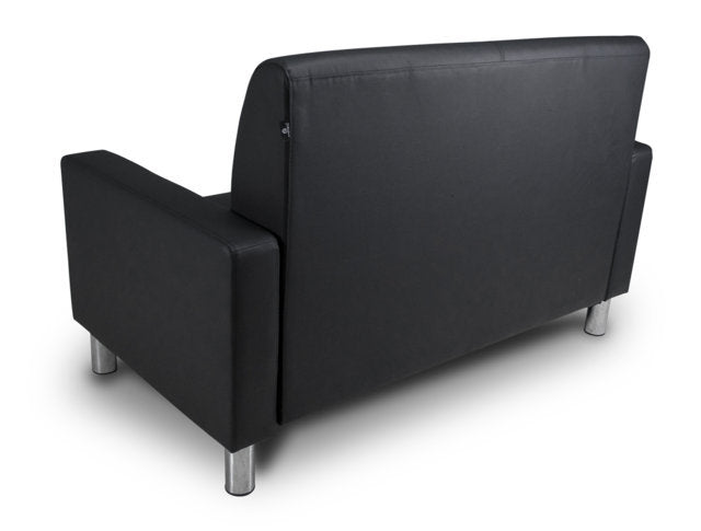 Divano 2 posti in ecopelle nero - Charlie - DI-CHA10PU