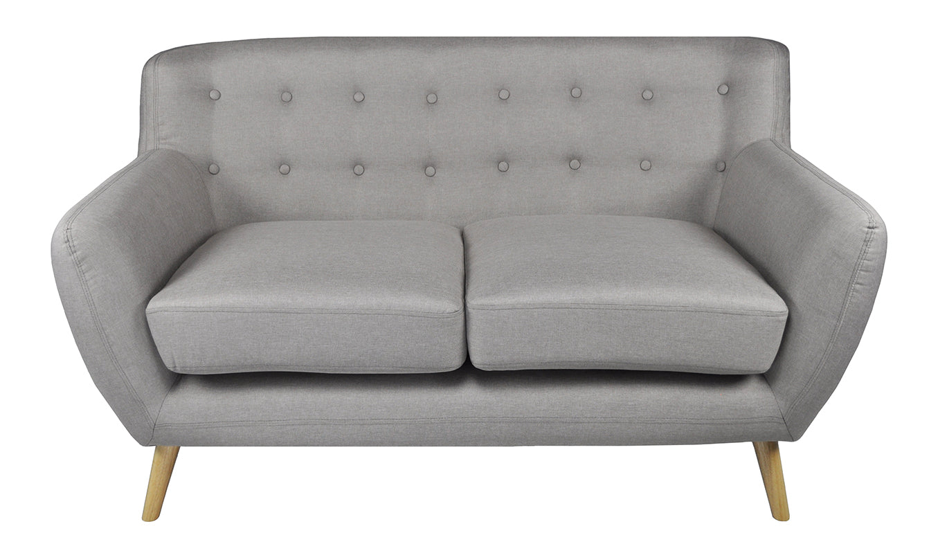 Divano 2 posti in tessuto tortora dallo stile scandinavo - Emily - DI-EM032P