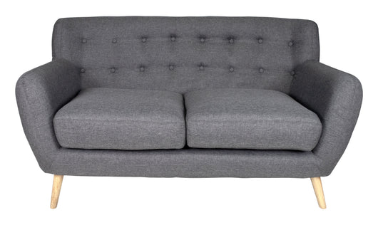 Divano 2 posti in tessuto grigio scuro dallo stile scandinavo mod. Emily