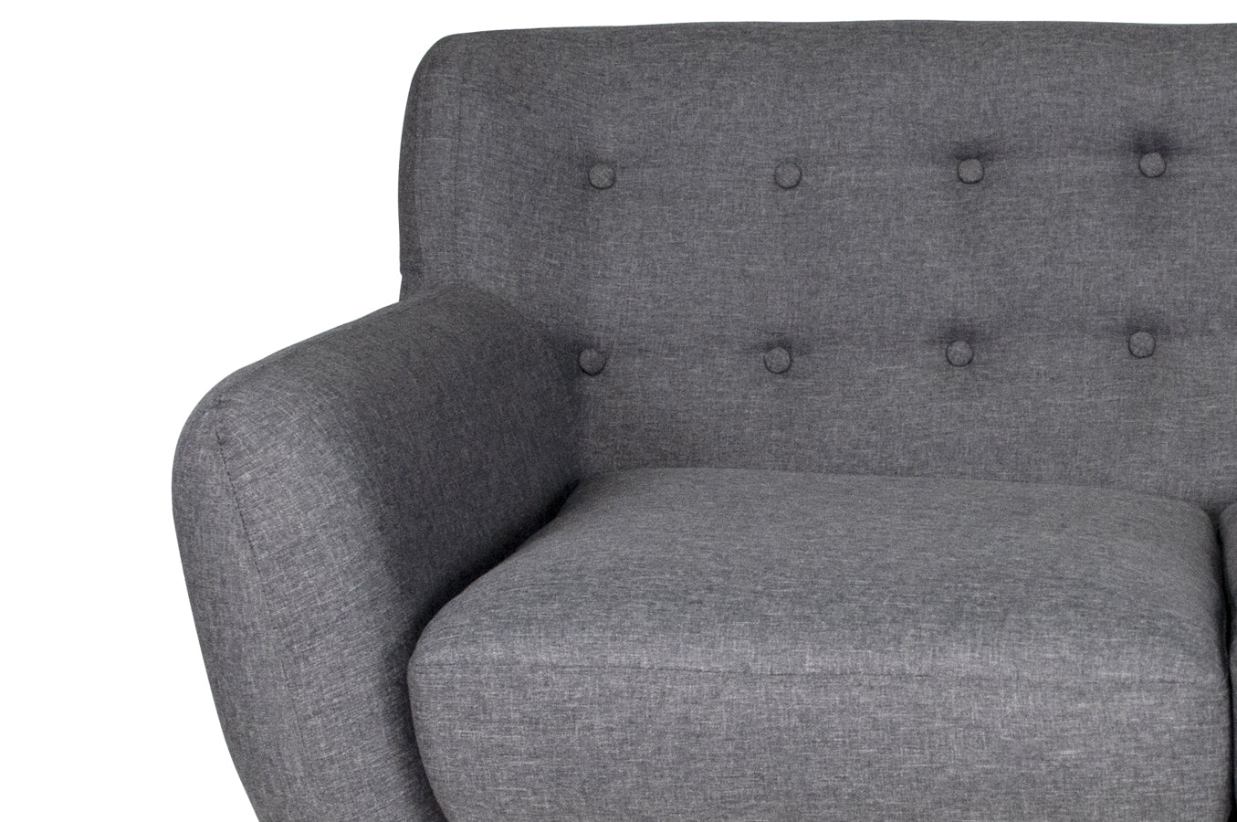 Divano 2 posti in tessuto grigio scuro dallo stile scandinavo mod. Emily